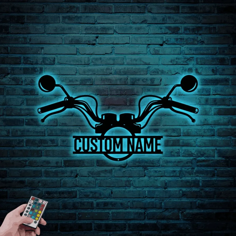 Personalized Chopper Sign With Led Lights, Metal Motorcycle Wall Decor, Biker Gift, Biker Metal Wall Decor, Chopper Art, Custom Motorcycle Sign