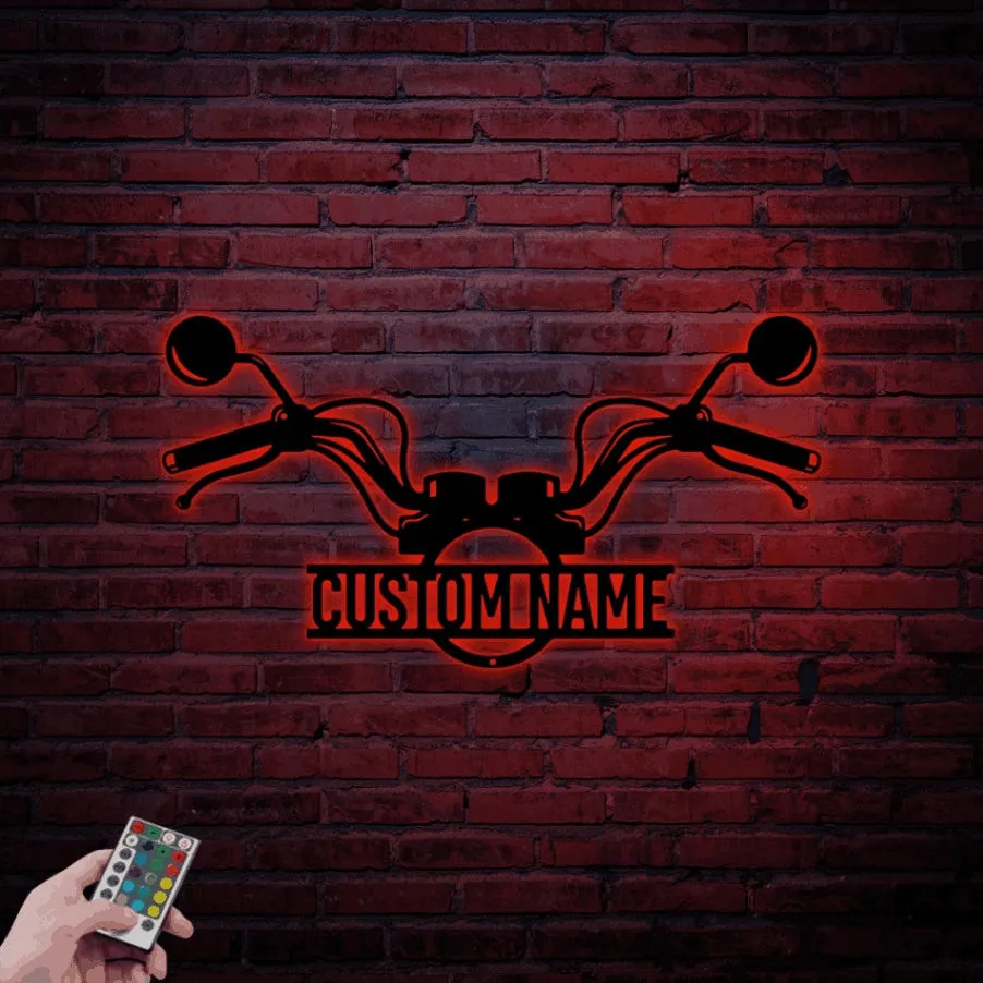 Personalized Chopper Sign With Led Lights, Metal Motorcycle Wall Decor, Biker Gift, Biker Metal Wall Decor, Chopper Art, Custom Motorcycle Sign