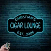 Personalized Cigar Lounge Metal Sign With Led Lights, Cigar Sign Cigar Lounge Sign Cigar Gifts Cigar Bar Cigar Lover Gift Whiskey And Cigars