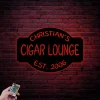 Personalized Cigar Lounge Metal Sign With Led Lights, Cigar Sign Cigar Lounge Sign Cigar Gifts Cigar Bar Cigar Lover Gift Whiskey And Cigars