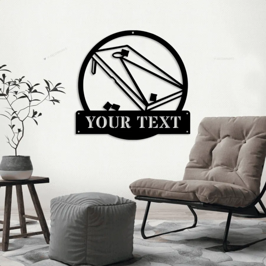 Personalized Cornhole Monogram Metal Sign Art With Led Lights, Custom Cornhole Metal Sign, Cornhole Lover Sign Decoration For Living Room