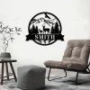 Personalized Deer Metal Sign With Led Lights, Mountain Scene Name Sign, Deer Wall Art, Hunting Camp Decor, Gift For Dad, Gift For Husband