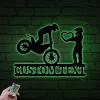 Personalized Dirt Bike Couple Metal Sign Led Lights, Valentine Day Gift, Gift For Couple, Dirt Bike Lovers, Dirk Bike Sign, Unique Decor