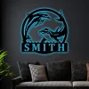 Personalized Dolphin Sign With Led Lights, Custom Metal Dolphin Art, Dolphin Monogram Sign, Dolphin Decor, Beach Decor, Dolphin Gift