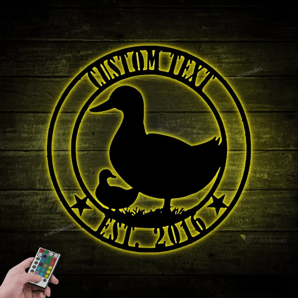 Personalized Duck Sign With Led Lights, Duck Decor, Duck House Wall Decor, Farm Sign, Funny Duck Sign, Outdoor Sign Farm Life Gift For Farmer