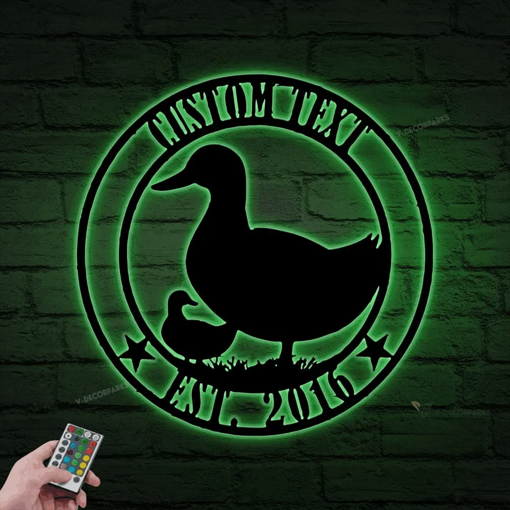 Personalized Duck Sign With Led Lights, Duck Decor, Duck House Wall Decor, Farm Sign, Funny Duck Sign, Outdoor Sign Farm Life Gift For Farmer