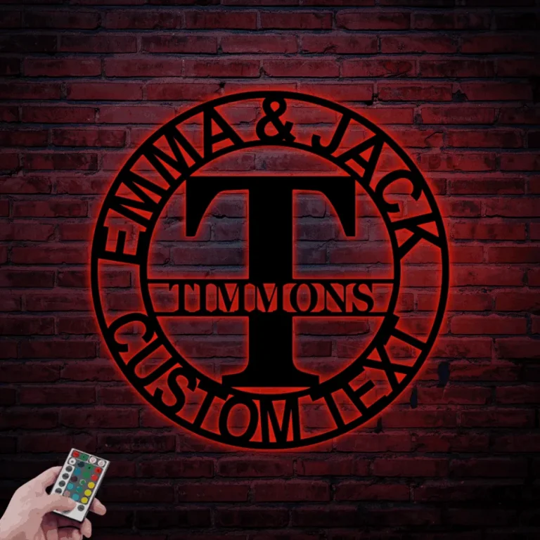 Personalized Family Name Led Lights, Metal Sign, Last Name Sign ...