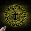 Personalized Family Tree Metal Sign With Led Lights, Metal Wall Art With Custom Names For Decor, Mother's Day, Birthday Gift For Mom, Mum