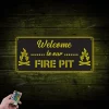 Personalized Fire Pit Metal Sign With Led Lights, Camping Name Sign, Campsite Decor, Happy Campers Sign, Camper Gift, Custom Fire Pit Sign