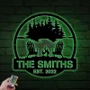 Personalized Fire Pit Metal Sign With Led Lights, Custom Camping Name Metal Wall Art For Campsite Decor, Campsite Signs, Camping Sign