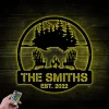 Personalized Fire Pit Metal Sign With Led Lights, Custom Camping Name Metal Wall Art For Campsite Decor, Campsite Signs, Camping Sign