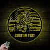 Personalized Firefighter Us Flag Metal Sign Led Lights, Gift For Fireman, First Responder, Firefighter Decor, Father Day Gift For Husband Dad