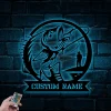 Personalized Fisherman Catching Fish Metal Sign Led Lights, Fisher Custom Name Metal Wall Art, Father Day Gift, Fishing Monogram, Gift For Dad