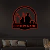 Personalized Fishing Father And Son Monogram Metal Sign Art With Led Lights, Custom Fishing Father & Son Metal Sign, Fishing Gifts