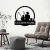 Personalized Fishing Father And Son Monogram Metal Sign Art With Led Lights, Custom Fishing Father & Son Metal Sign, Fishing Gifts