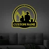 Personalized Fishing Father And Son Monogram Metal Sign Art With Led Lights, Custom Fishing Father & Son Metal Sign, Fishing Gifts