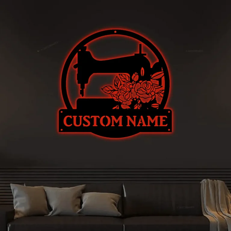Personalized Floral Hedgehog Monogram Metal Sign Art With Led Lights, Custom Floral Hedgehog Metal Sign, Hedgehog Sign Decoration For Living Room