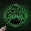 Personalized Flying Mallard Duck Metal Sign With Led Lights, Flying Mallard Duck And Reeds Background, Duck Metal Sign, Mallard Duck Hunter Gift