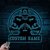 Personalized Football Player Metal Sign Led Lights, Football Team Gift, Football Room Decor, Custom Name Metal Wall Art, Sport Lover Gift