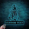 Personalized Football Sign Led Lights, Football Metal Wall Art, Custom Name Football Sign Metal Art, Custom Football Player Decor