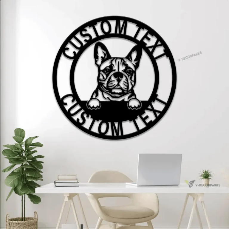 Personalized French Bulldog Metal Sign With Led Ligths, French Bulldog Name Sign, Dog Name Decor, Dog Lover Gifts, French Bulldog Sign