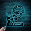 Personalized Gaming Room Metal Sign With Led Lights, Gamer Room Skeleton Sign Metal Gamer Sign Gift For Gamer