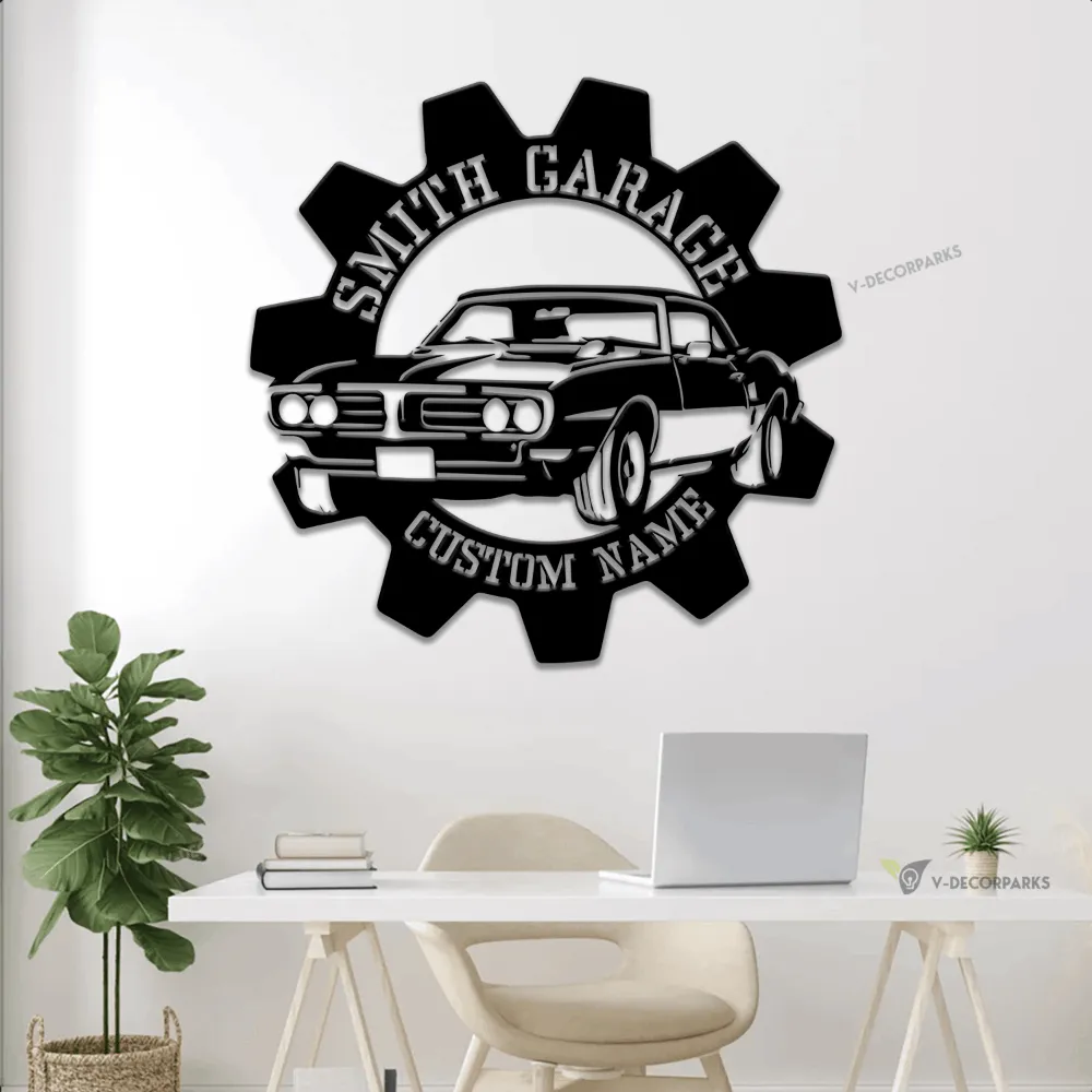 Personalized Garage Sign, Garage Metal Sign With With Led Lights, Repair Tools, Mechanic Gift, Fathers Day Gift, Gift For Dad, Garage Decor