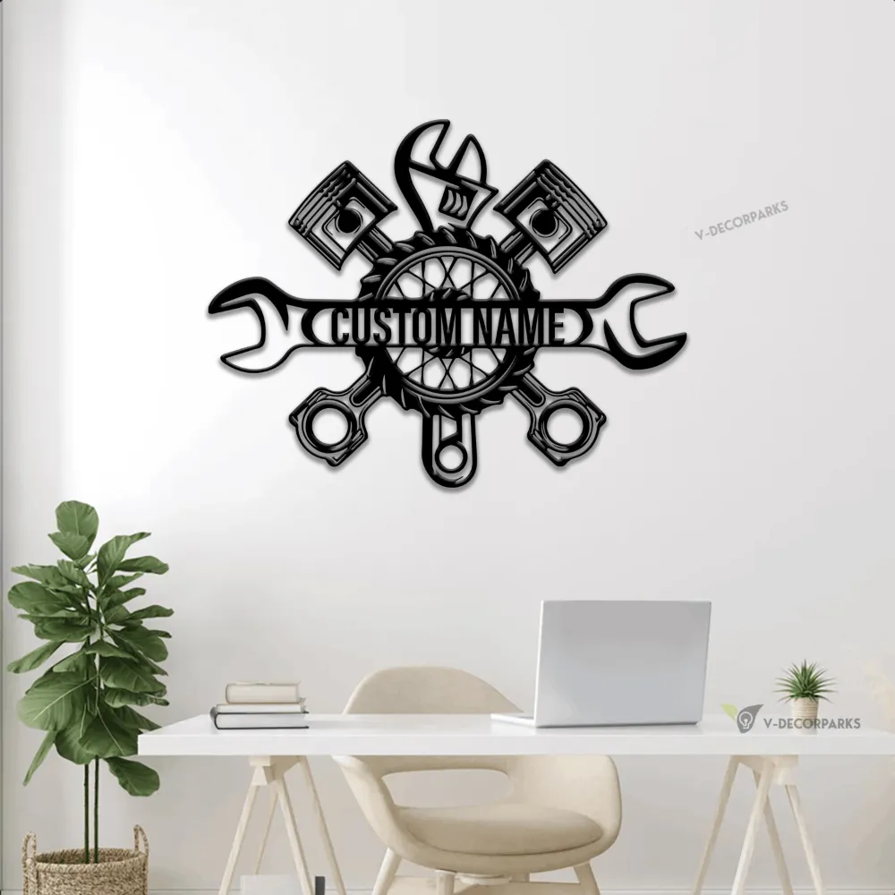 Personalized Garage Sign, Garage Metal Sign With Led Lights, Repair Tools, Mechanic Gift, Fathers Day Gift, Gift For Dad, Garage Decor