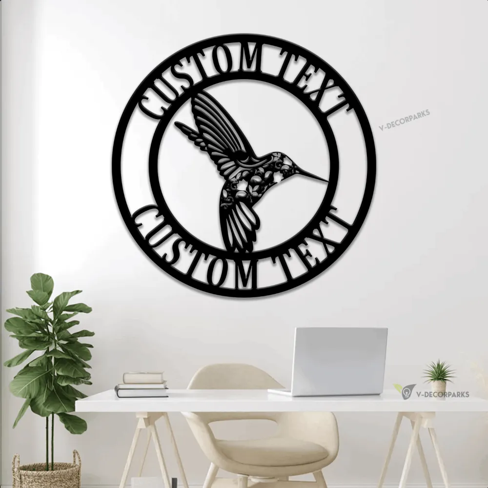 Personalized Garden Metal Sign With Solar Led Lights, Welcome To Garden, Outdoor Decor, Backyard Decor, Hummingbird Sign, Gift For Grandma