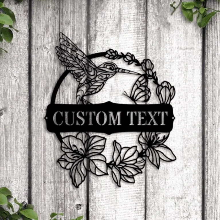 Personalized Garden Sign With Led Lights, Garden Metal Art, Hummingbird Wall Art, Custom Garden Sign, Mom Grandma Gifts, Gardening Gifts