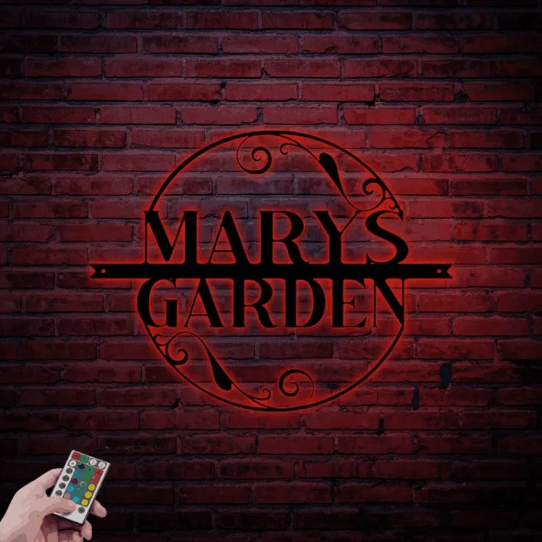 Personalized Garden Sign With Led Lights, Garden Metal Art, Outdoor Metal Art, Garden Wall Art, Custom Garden Sign, Garden Decoration, Gardening Gifts