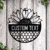 Personalized Garden Sign With Led Lights, Garden Metal Art, Sunflower Decor, Bee Metal Wall Art, Custom Garden Sign, Garden Gifts Gardening Sunflower
