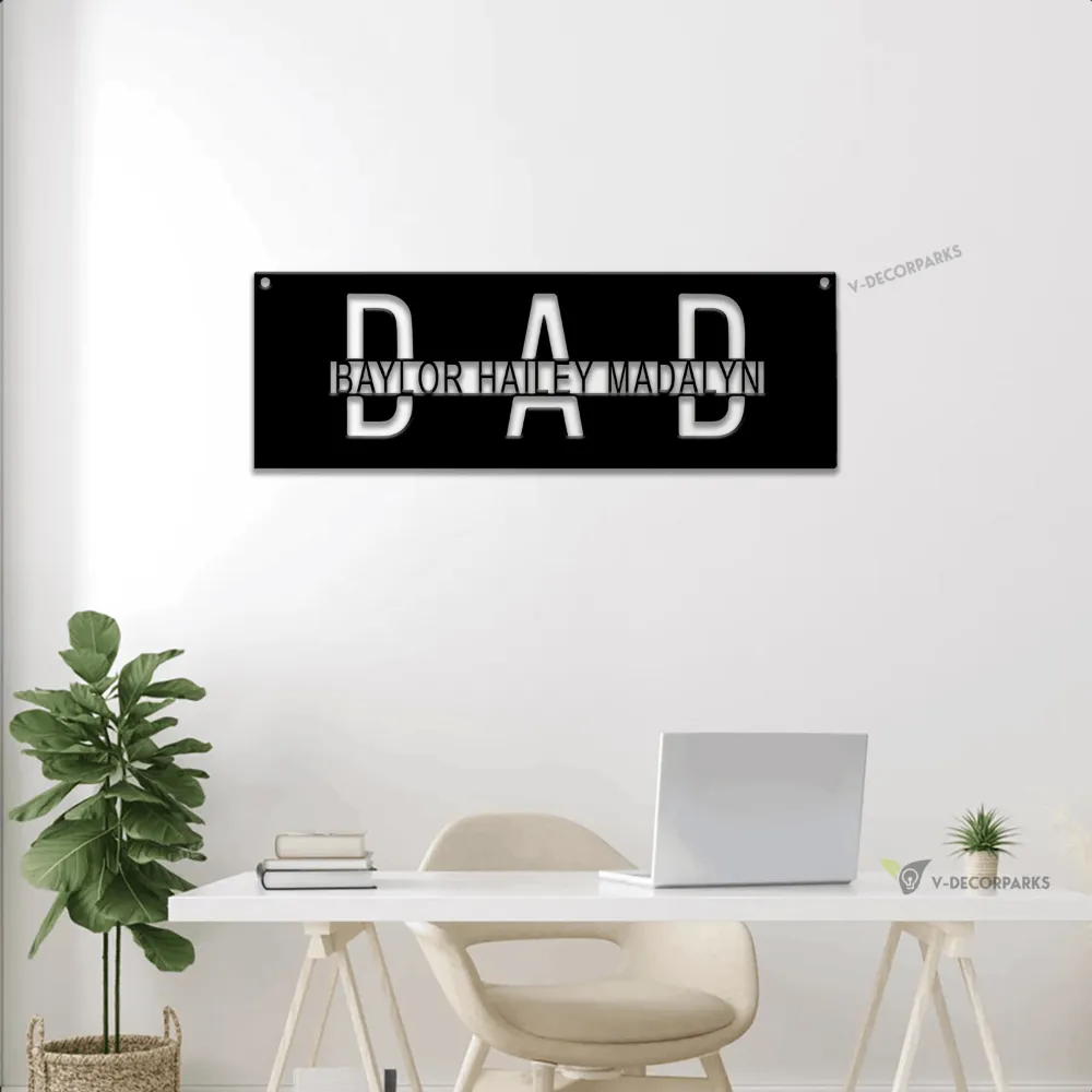Personalized Gift For Dad, Personalized Led Lights Monogram Gift, Dad Metal Sign, Custom Gift For Dad, Fathers Day Gift, Sign For Dad, Custom Dad Gift