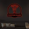 Personalized Giraffe Monogram Metal Sign Art With Led Lights, Custom Giraffe Monogram Metal Sign, Birthday Gift Animal Funny, Father's Day Gift
