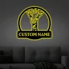 Personalized Giraffe Monogram Metal Sign Art With Led Lights, Custom Giraffe Monogram Metal Sign, Birthday Gift Animal Funny, Father's Day Gift