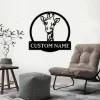 Personalized Giraffe Monogram Metal Sign Art With Led Lights, Custom Giraffe Monogram Metal Sign, Birthday Gift Animal Funny, Father's Day Gift