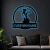 Personalized Goat Farm Monogram Metal Sign Art With Led Lights, Custom Goat Farmer Metal Sign, Farmer Lover Sign Decoration For Living Room