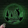 Personalized Golf Sign With Led Lights, Personalized Golf Decor, Golf Wall Art, Metal Signs, Golf Sign, Bar Signs, 9th Hole Metal Golf Sign