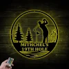 Personalized Golf Sign With Led Lights, Personalized Golf Decor, Golf Wall Art, Metal Signs, Golf Sign, Bar Signs, 9th Hole Metal Golf Sign