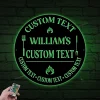 Personalized Grill & Chill Metal Sign With Led Lights, Outdoor Signs For Grill Areas, Outdoor Kitchen Sign, Backyard Bar Decor, Barbeque Sign
