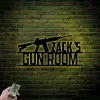 Personalized Gun Room Metal Sign With Led Lights, Armory Metal Wall Art, Man Cave Metal Sign, Gift For Him