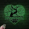 Personalized Heart Tree Metal Sign Led Lights, Valentine Day Gift, Gift For Couple, Wedding Decor, Anniversary Gift, Tree Of Life Couple Name Sign