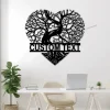 Personalized Heart Tree Metal Sign Led Lights, Valentine Day Gift, Gift For Couple, Wedding Decor, Anniversary Gift, Tree Of Life Couple Name Sign