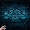 Personalized Heart Metal Wall With Led Lights, Custom Couple Heart Wall Art Decor, Wedding Gift, Housewarming Gift, Valentine's Gift, Last Name Sign