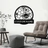 Personalized Honey Bee Monogram Metal Sign Art With Led Lights, Custom Honey Bee Metal Wall Art, Bee Antler Decor, Housewarming Outdoor Metal Sign