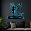 Personalized Horse Heart Name Metal Sign With Led Lights, Custom Loving Horse Wall Decor Gift, Steel Sign Monogram For Horse Lovers