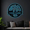 Personalized Howling Wolf Metal Ranch Sign Outdoor With Led Lights, Weatherproof Sign, Farm Sign, Custom Metal Sign, Wolf Decor, Howling Wolf Sign