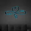 Personalized Infinity Heart Metal Sign With Led Lights, Infinity Sign, Custom Family Sign, Metal Infinity Symbol, Wedding Gifts