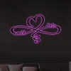 Personalized Infinity Heart Metal Sign With Led Lights, Infinity Sign, Custom Family Sign, Metal Infinity Symbol, Wedding Gifts