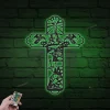 Personalized Jesus Cross Metal Wall With Led Lights, God Metal Sign, Christian Metal Wall Art Decor, Metal Crucifix, Religious Decor, Church Gift